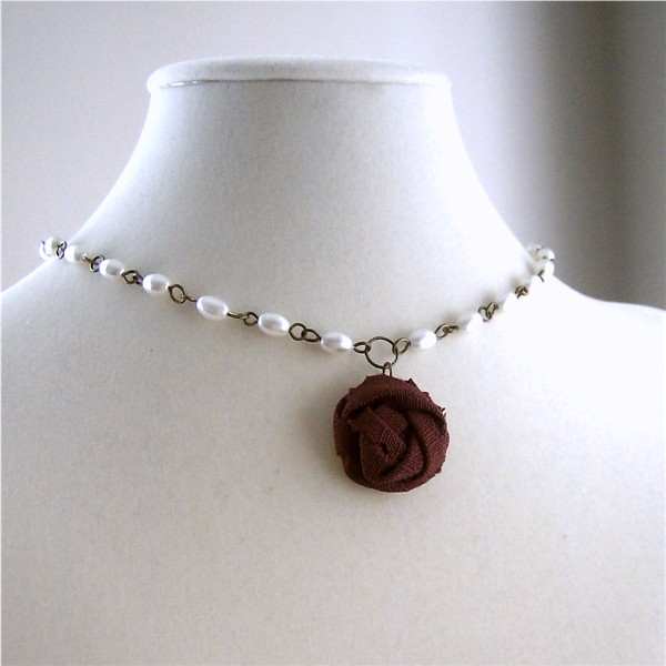 Cardinal House studio new stuff. maroon fabric flower rose + vintage