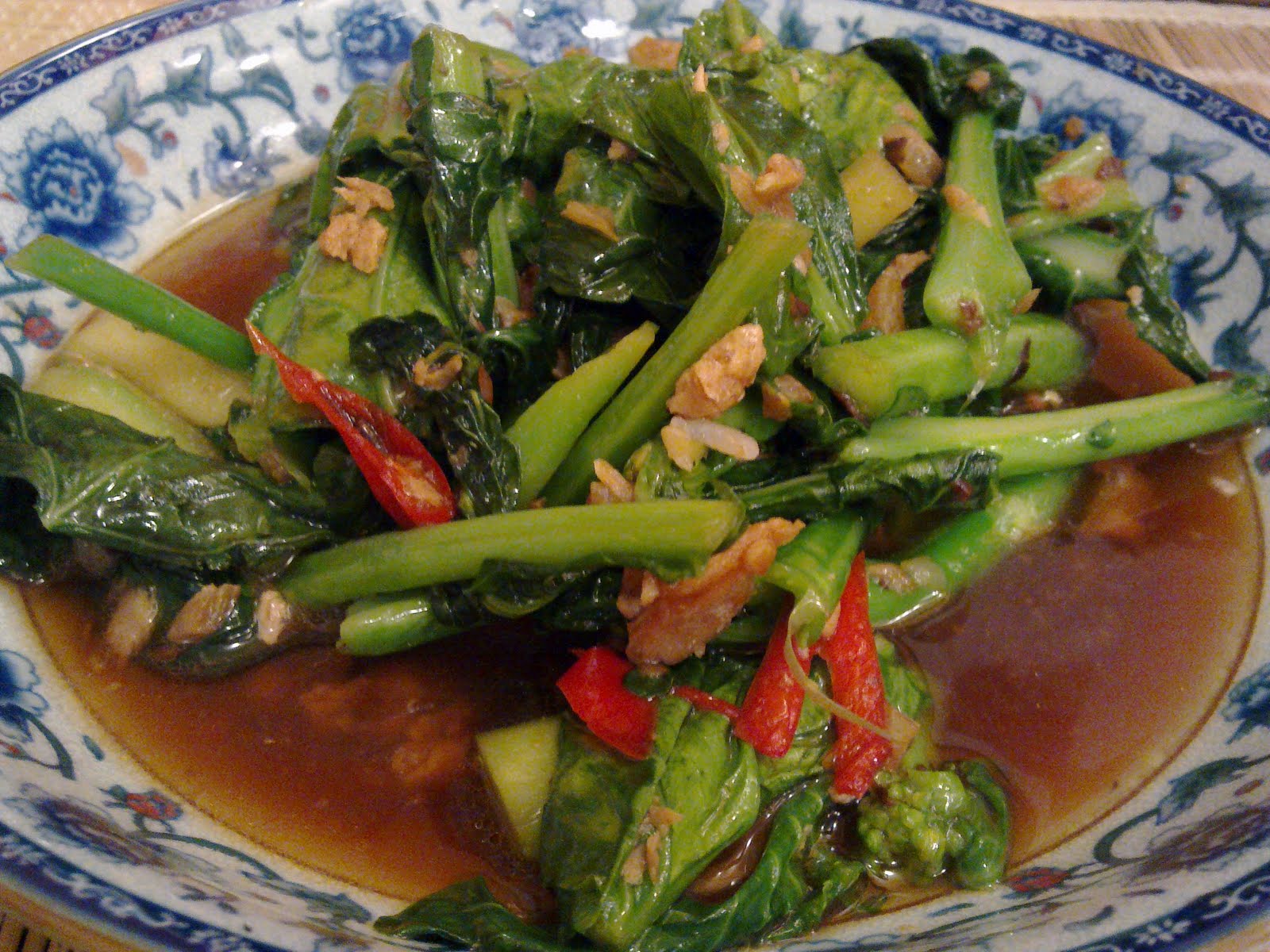 Nae's Kitchen คะน้าปลาเค็ม Stir fried salted mackerel with Chinese