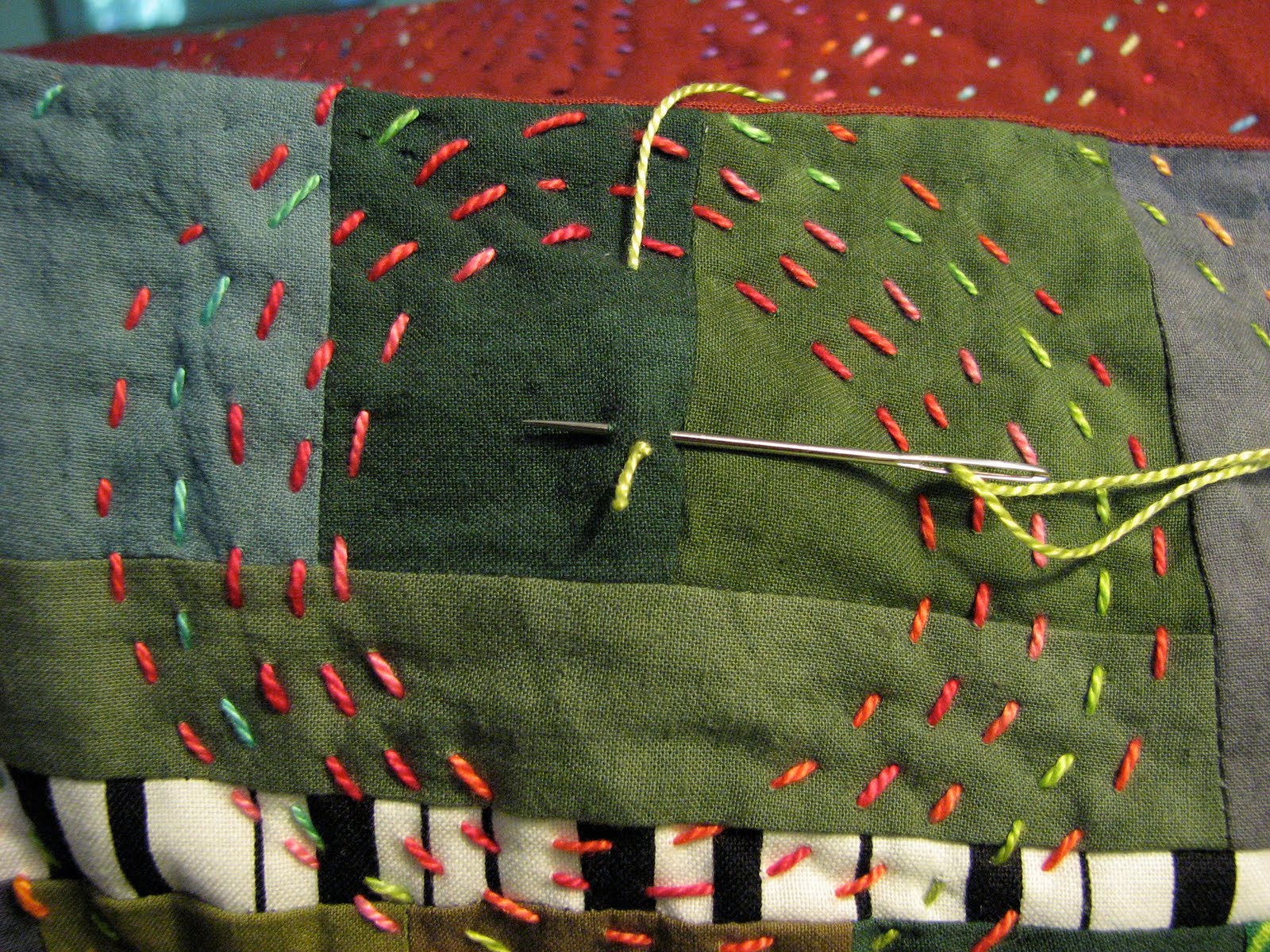 greenQuilts Hand Quilting Tip for Burying Knot