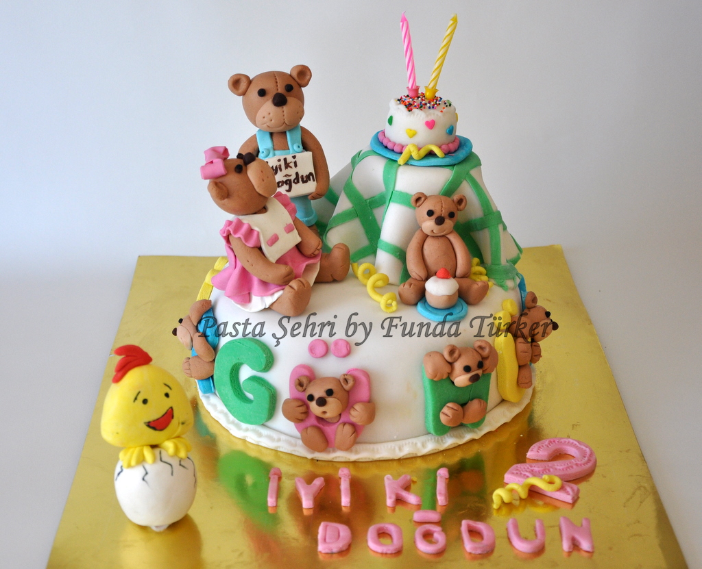 Pasta Sehri Ayıcıklı Pasta 2. yaş Doğumgünü Pastası