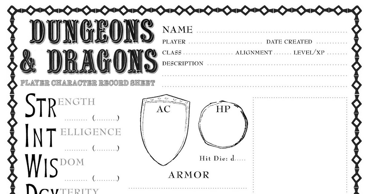 Need a Basic D&amp;D Character? Let the Sheet Do It For You!