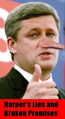 Harper's lies and broken promises