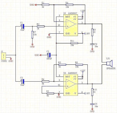 Power BTL LM3886 - Another Electronics Circuit Schematics Diagram.