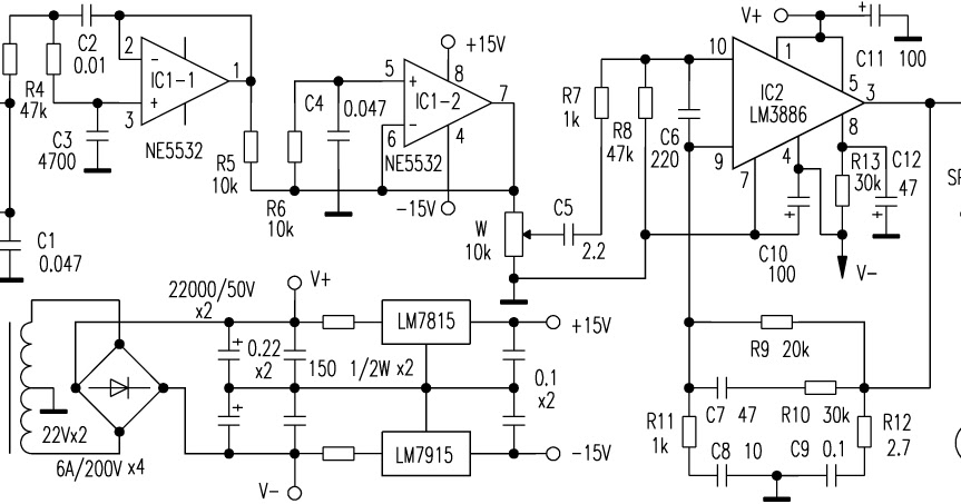 Tda7240 And Tda1517 Another Electronics Circuit Schematics Diagram