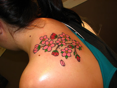 flowers in my shoulder tattoo