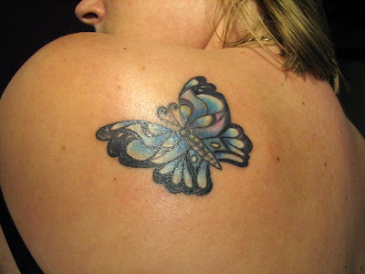 Butterfly Cover-up Tattoo at the Back