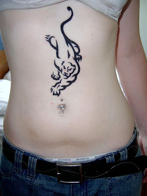 Black Panther Tattoo on the Belly