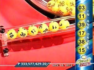 Grand Lotto 6/55 November 6, 2010