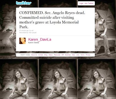 Karen Davila confirms Sec Angelo Reyes suicide