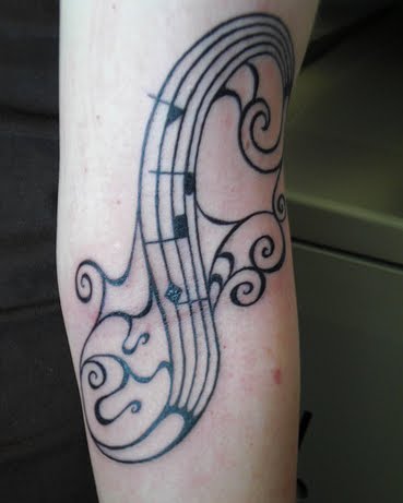 pics of music note tattoos. musical note tattoos.