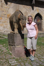 Annie and the Bison at Santillana Del Mar