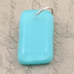 aqua blue fused glass pendant
