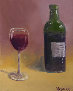 Bottle of Wine Painting - Daily Painting Blog - Original Oil and Acrylic Artwork by Artist Mark Webster