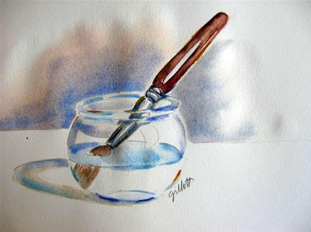 Watercolor painted with Paris tap