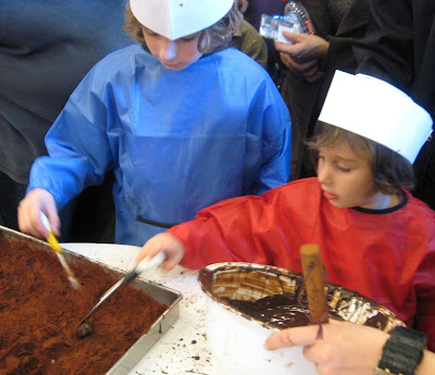 Children make chocolates