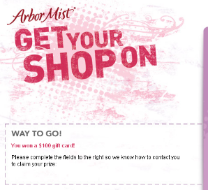 Arbor Mist Instant Winner