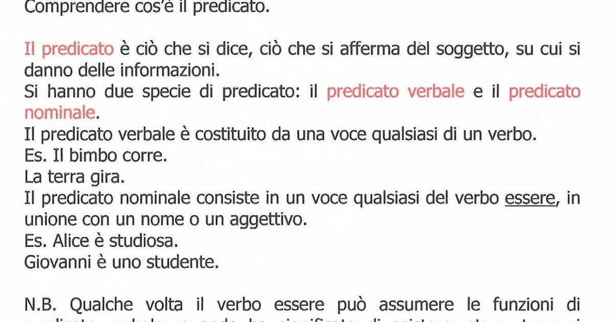 10 Frasi Con Il Predicato Nominale