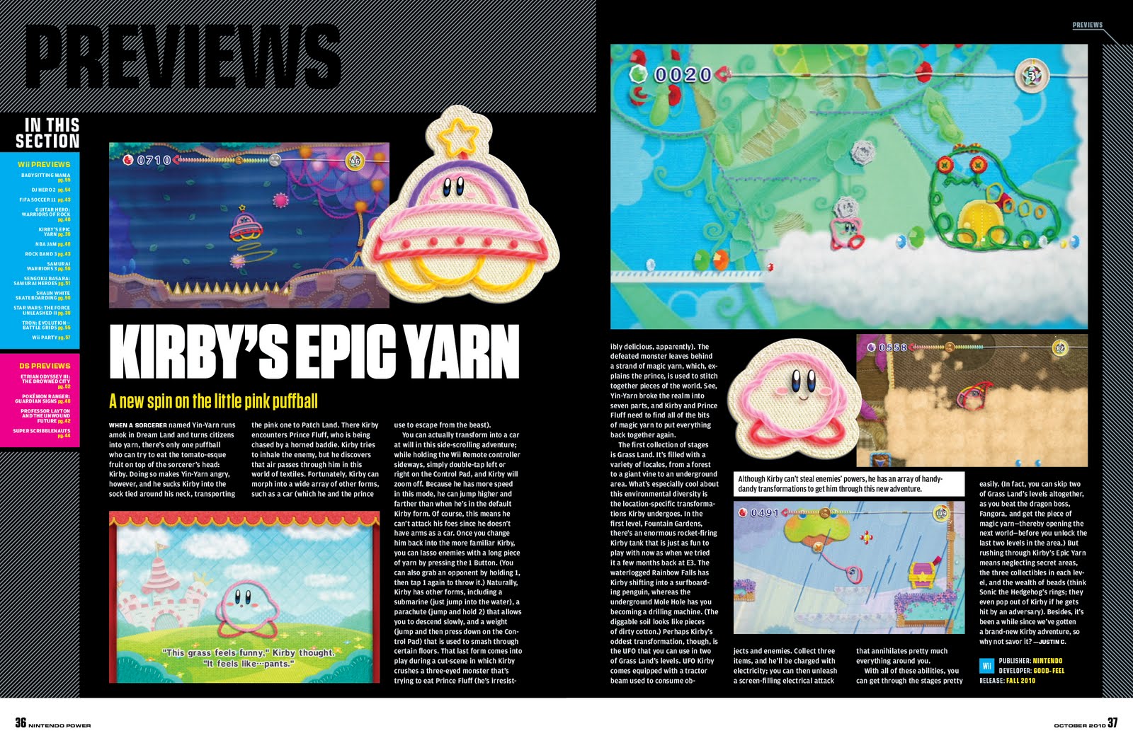 Kirby's Epic Yarn, OT, The Grass Feels LikePants