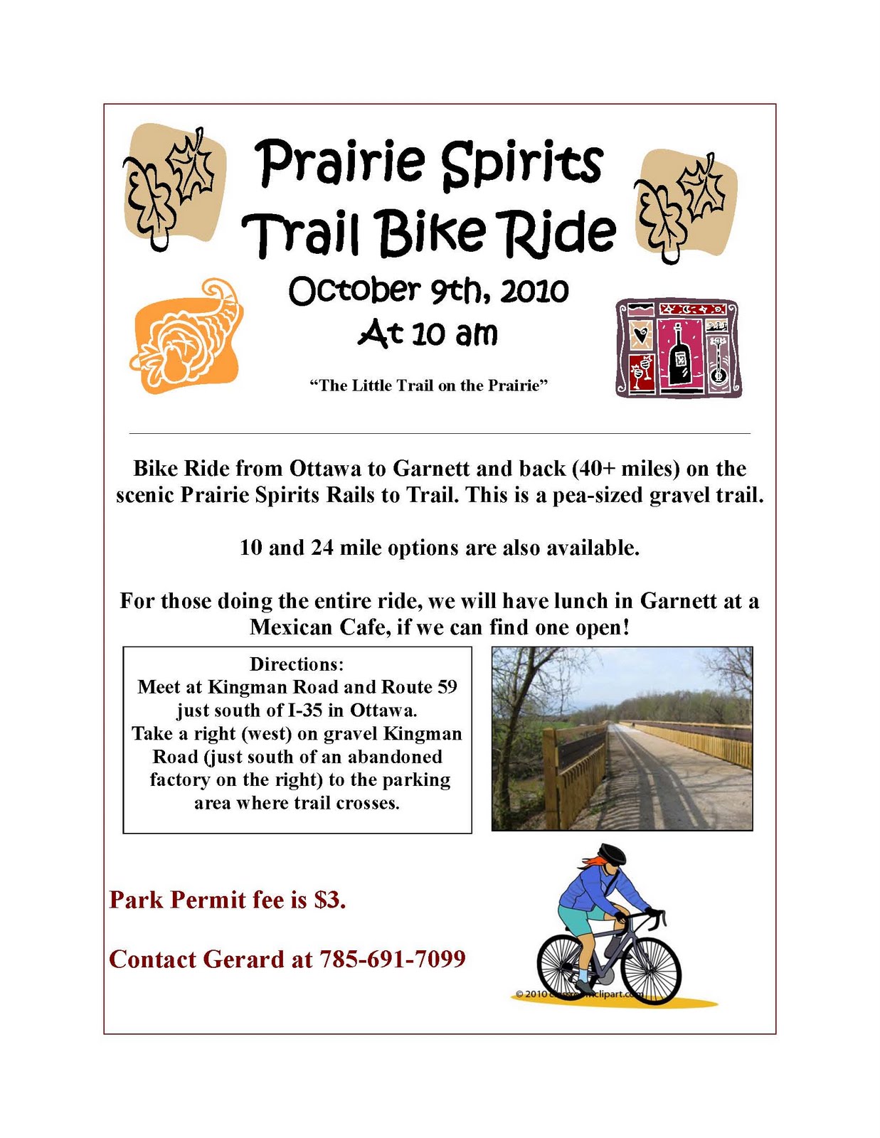 Cow Town Cycling Prairie Spirits Trail Bike Ride