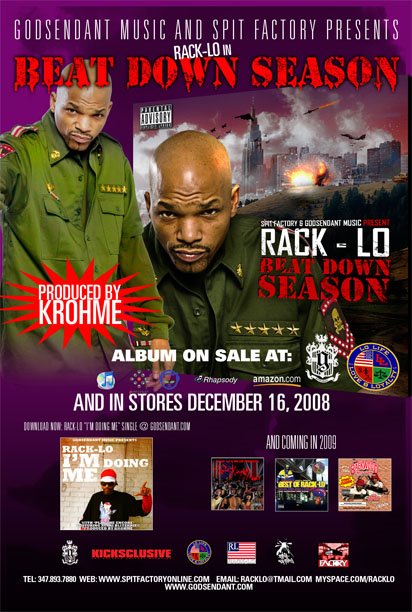 RACK-LO "BEAT DOWN SEASON" NEW ALBUM COMING DECEMBER 2008, PRODUCED ENTIRELY BY:KROHME