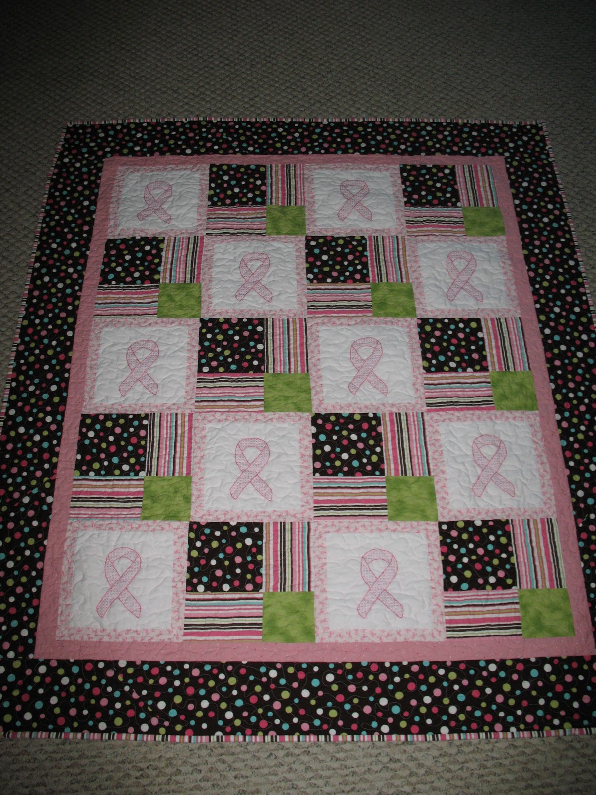 QUILT COOKIES Pink Ribbon Quilt