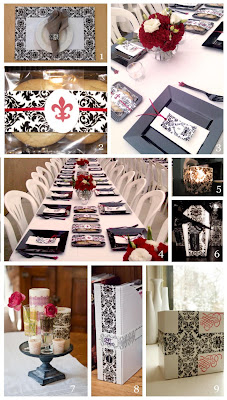 My Diy Black White Damask Wedding Featured On Tapeswell