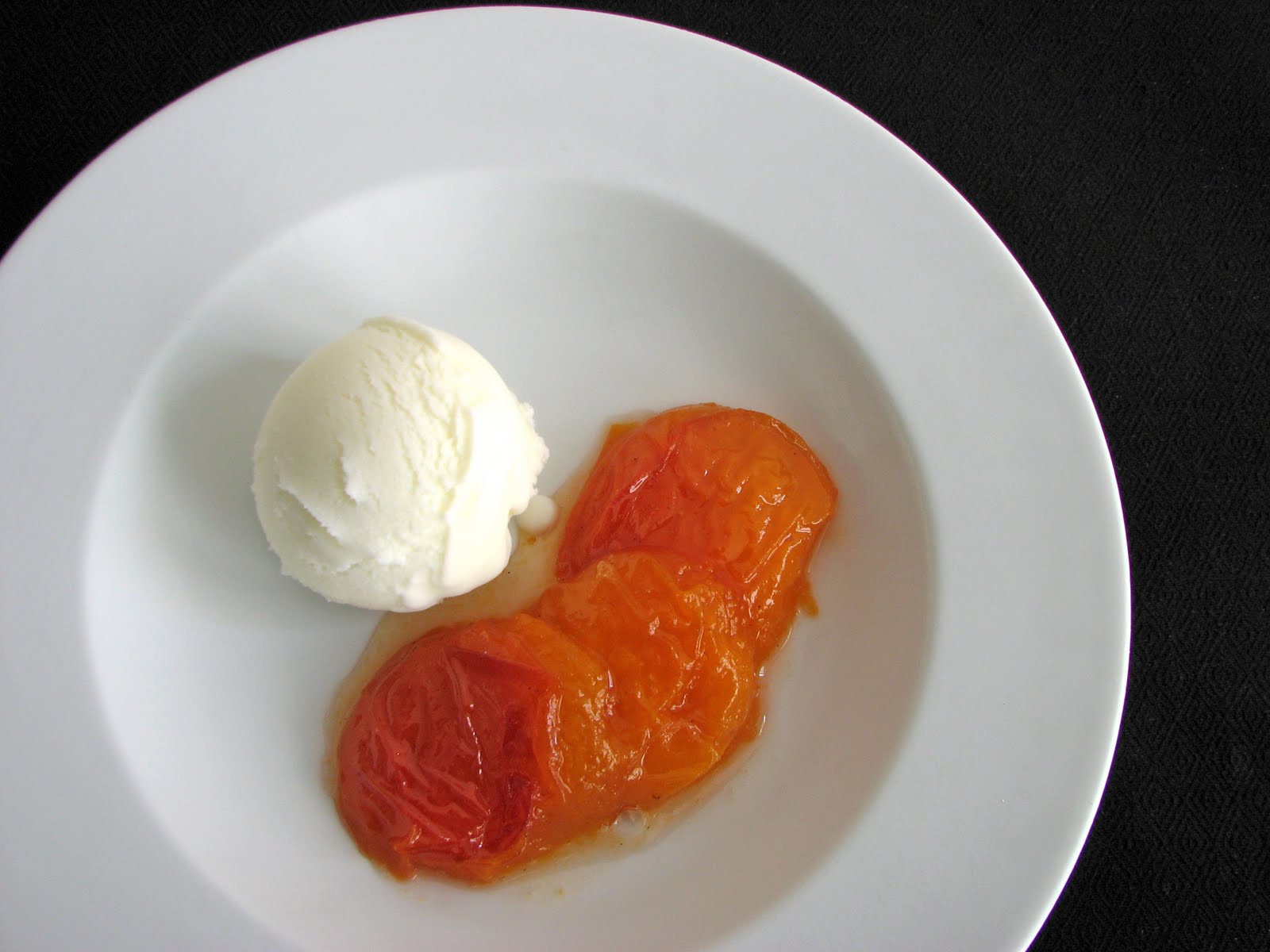 pastry studio Roasted Apricots with Sour Cream Ice Cream