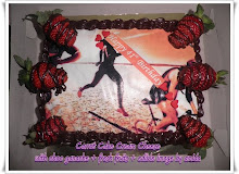 Choc Ganache Cake + fresh fruit with edible image