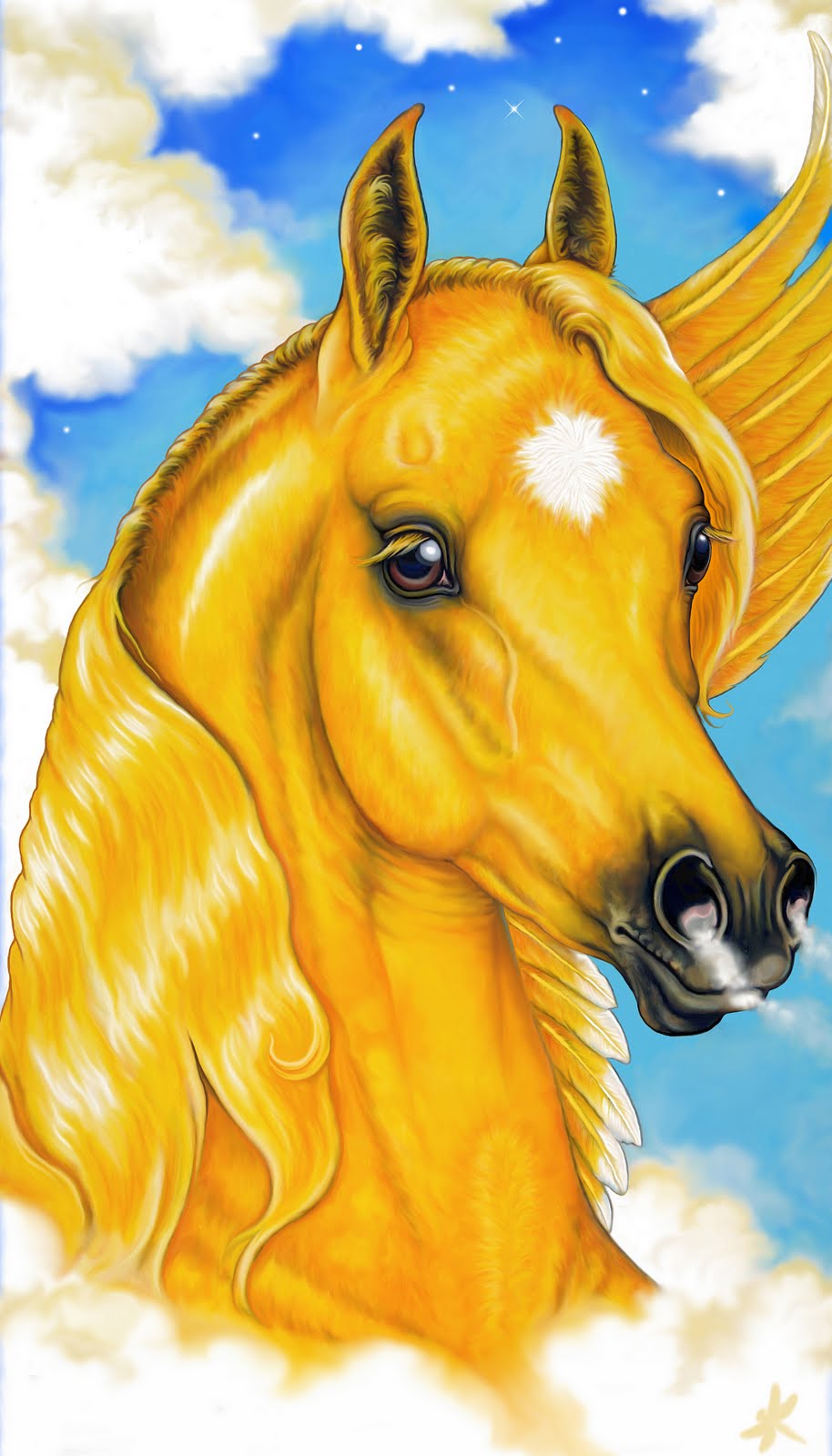 Golden Pegasus Face Printable