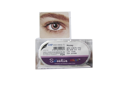 color honey en lentes de contacto