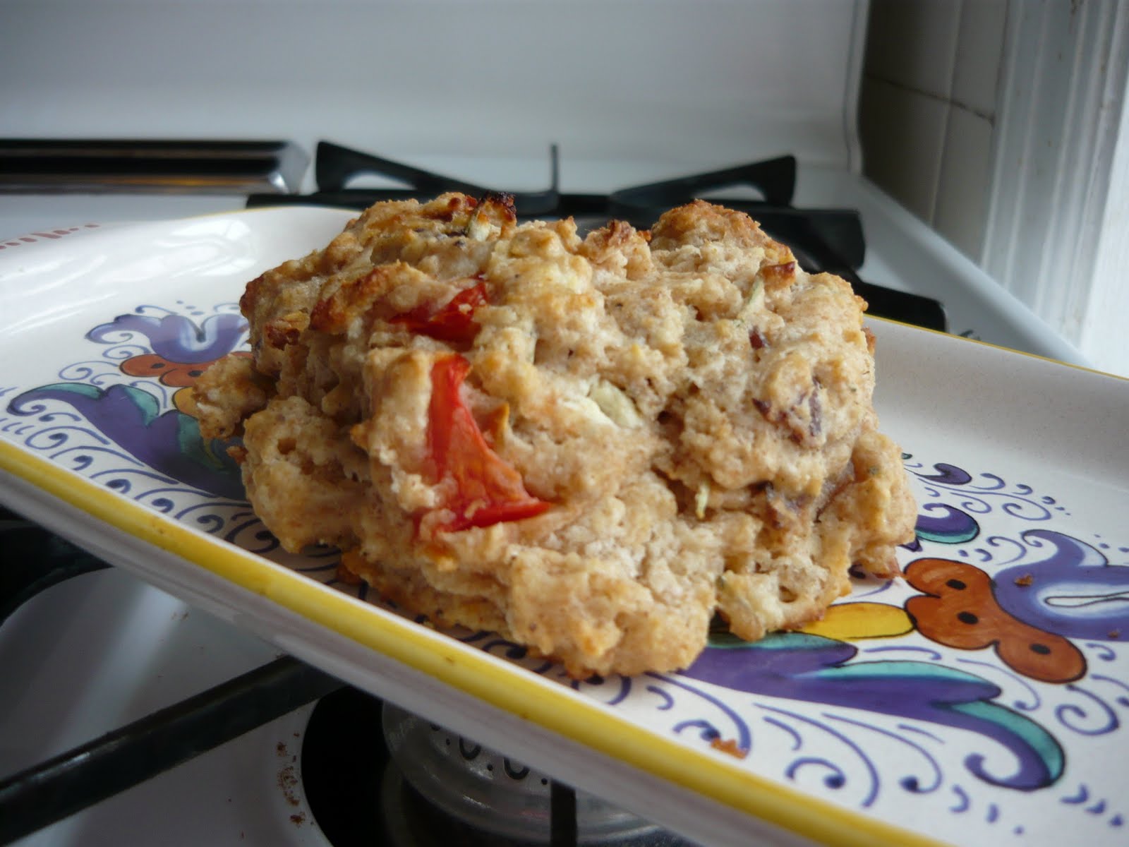 A Girl and Her Oven Three Pepper Goat Cheese, Bacon, & Tomato Scones