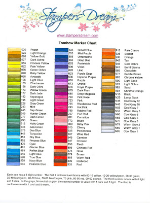 Stampers Dream Tombow Marker Chart I Have Included A Picture Of My Completed Tombow Marker Chart For You It Took Me While But Collected All 96 Colors And Frankly Use Them