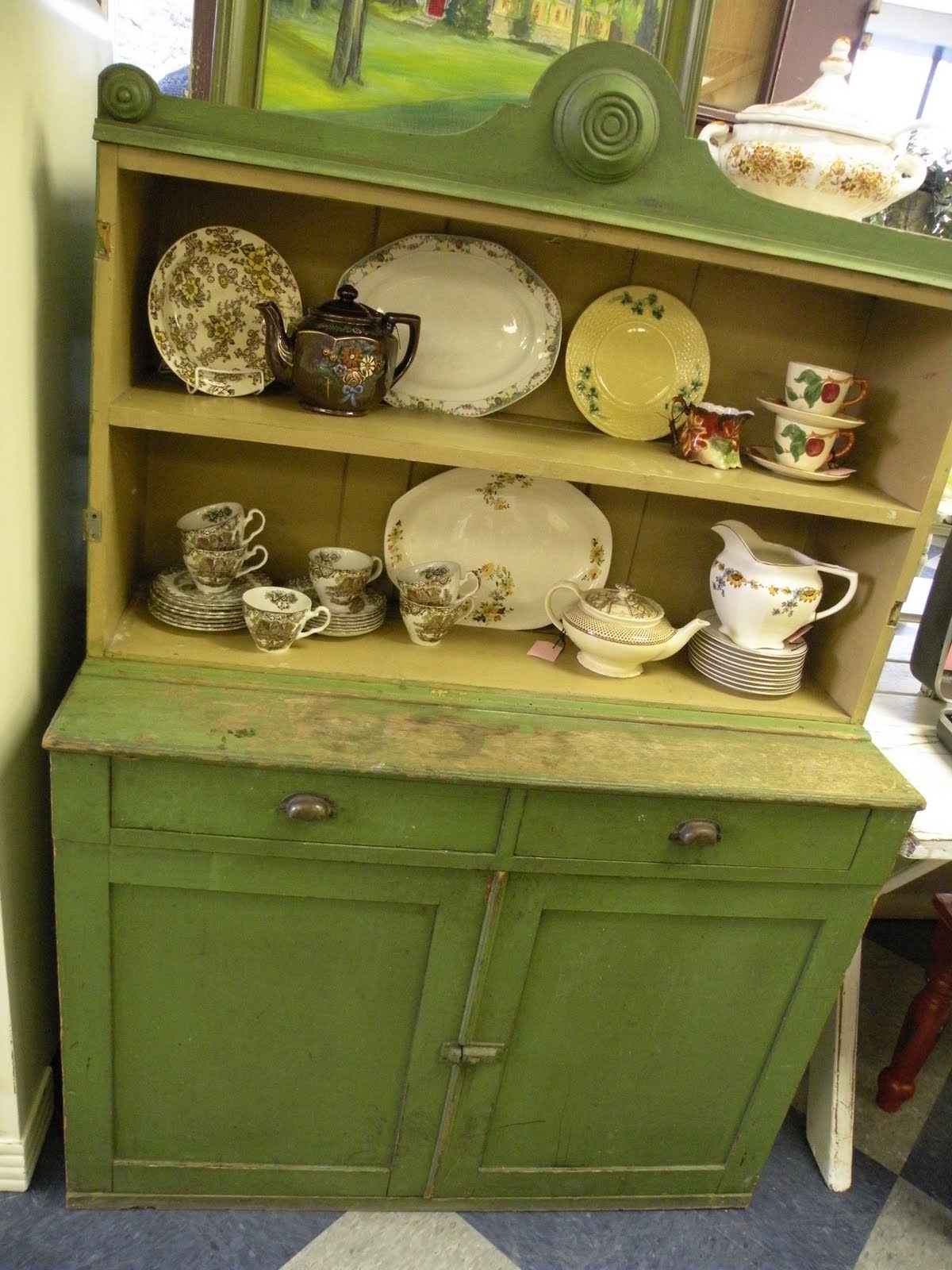 Second Hand Chicks Rustic Green Cupboard