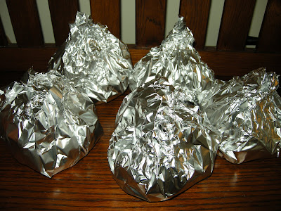 Hobo packets ready for the oven.