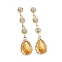 citrine long earrings