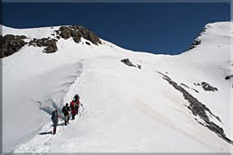 Llegando al collado o Brecha de Aspe