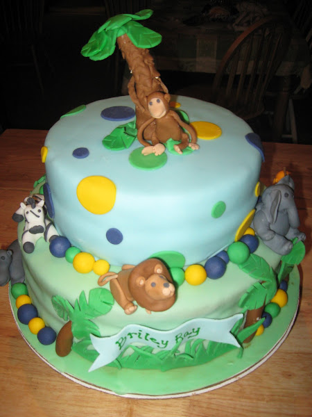 Jungle baby shower cake