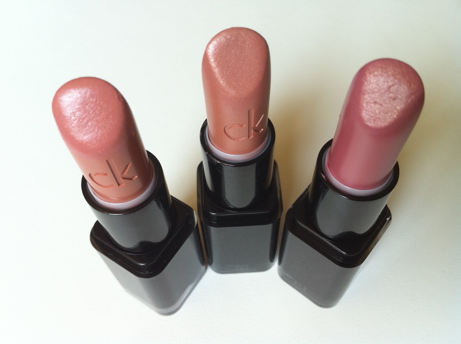 Violet Junkie: CK Calvin Klein Lipsicks - 108 Naivete, 101 Oasis, 104 ...