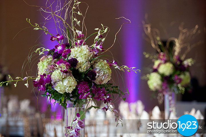  centerpieces contained curly willow eggplant dendrobium orchids green 