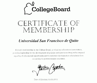 USFQ aprobada como miembro pleno de College Board