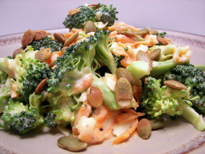 Broccoli-Cheddar Salad with Toasted Pepitas