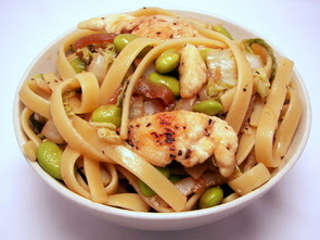 Chicken, Edamame and Noodle Stir-Fry