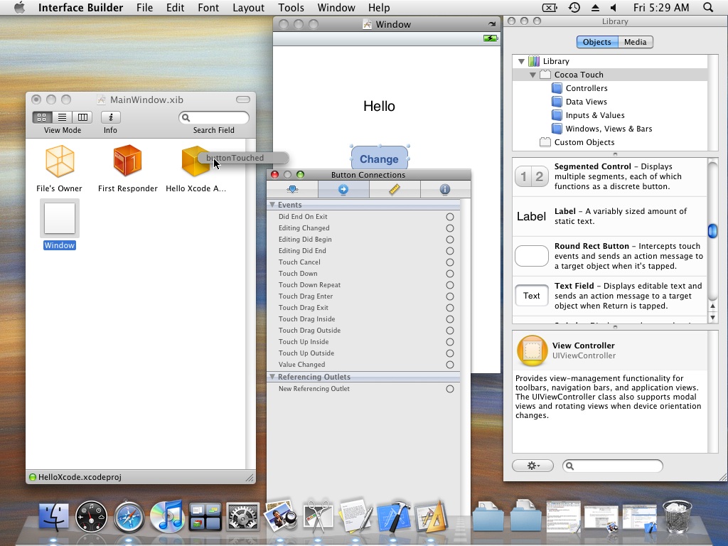 hello xcode: Hello Xcode: add a button to do something