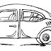 Desenho de carros para colorir Fusca, desenho de carro antigo