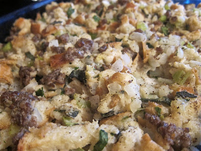 This herb and sausage stuffing, using fresh herbs, will take your holiday meal to the next level and be the winning dish on your table. #WomenLivingWell #stuffing #holidaymeals #easyholidaydishes