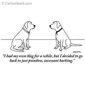 dog had blog but went back to pointless barking