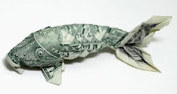koi fish made from dollar bill