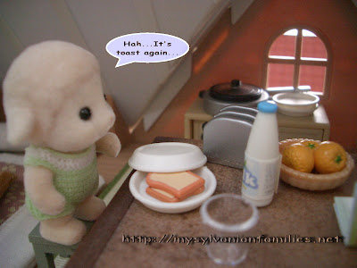 Sylvanian Families Story - Sheepie did not want toast for his breakfast.