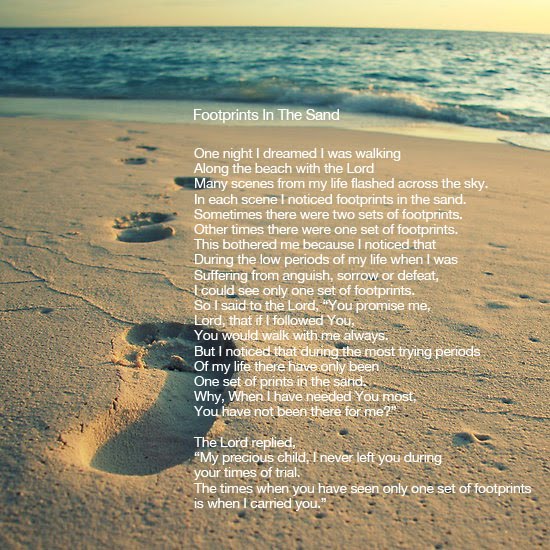 Daniel means God is my judge: Footprints In The Sand