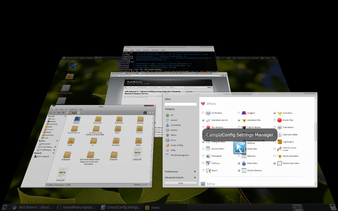 Script to Install Incredible Compiz Experimental Plugins in Ubuntu
